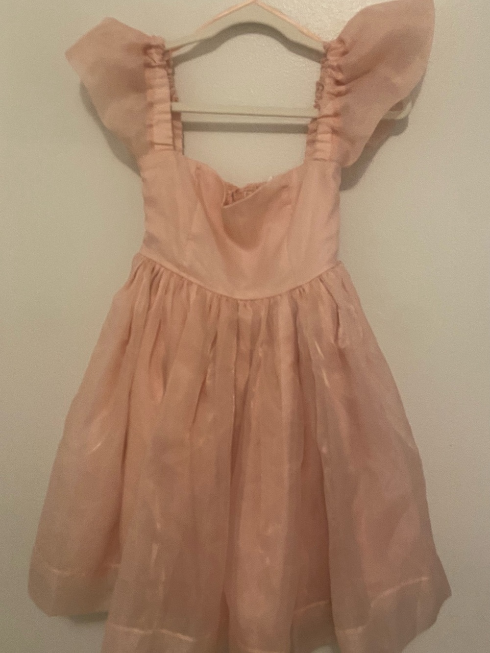Amable by Mable Pink Organza Tulle Babydoll Mini Dress - Size S